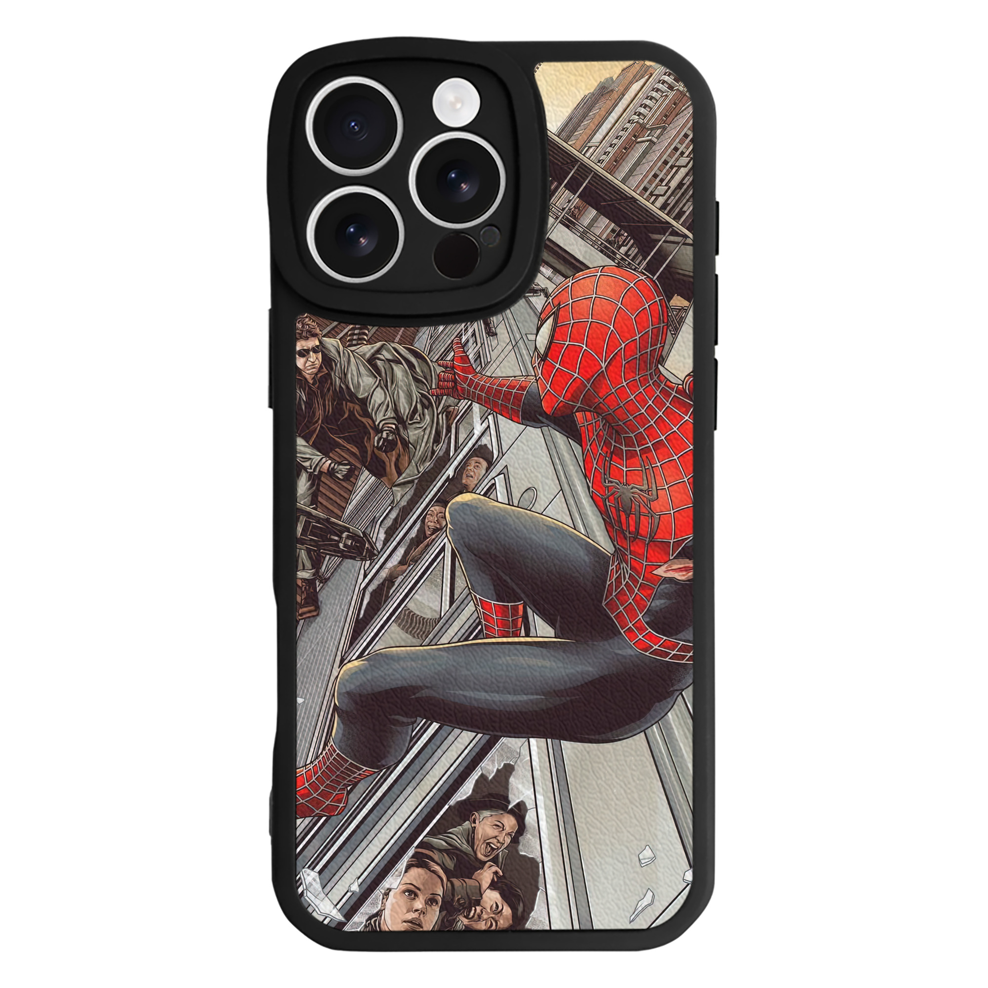 Spider Man スパイダーマン 【iPhone 16シリーズ対応】シリコンスマホケース（レザー調） 材質：シリコン